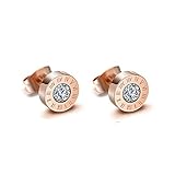 【Característica】Pendientes de figuras de botón para mujer / hombre / unisex con aretes de purpurina y cristal rosa oro oro negro.