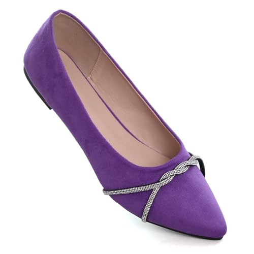 Image of Stunner Womens Flats Fashion Pointed Toe Bowknot Ballet Flats Cute Slip On Dress Flats Comfortable Party Wedding Flats2