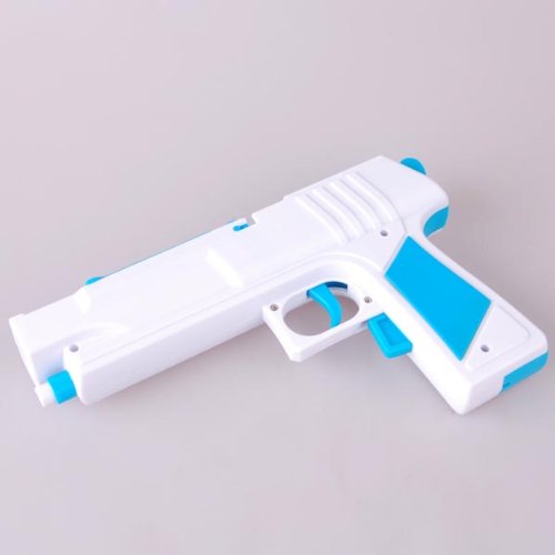 BestDealUSA Motion Plus Light Gun White With Blue For Nintendo Wii [video game]