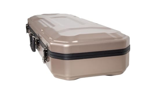 Image of Crossrock Oblong Case fits 4 /4 Full-Size Violin, Includes Interior Compartment, 2 Bow Holders, Security Lock, and Detachable Straps-Champagne (CRA860VFCH-R)