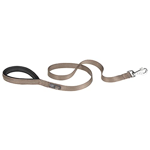 Ferplast Daytona G Guinzaglio per Cani Extraresistente - Morbida Impugnatura Imbottita - Pratico Porta Sacchetti Igienici - Antiabrasione - Design Italiano - 120 x 2 cm, Marrone
