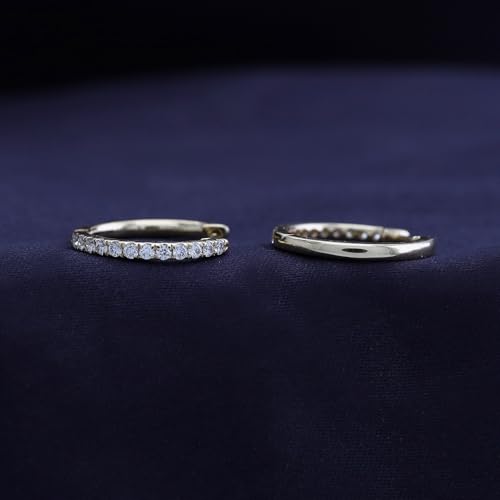 Huggie Hoop Earrings For Women, 0.30 Carat Round Shape Lab Grown Diamond Wedding Bridal Hoop Earrings In 10K Solid Gold Or 925 Sterling Silver Jewelry Gifts For Her (0.30 Cttw)3