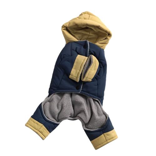 犬用ペット冬コート 4本足犬防風パッド入りコート リーシュフック付き 暖かい厚みのあるライナー小型犬屋外衣装暖かいペットアウター