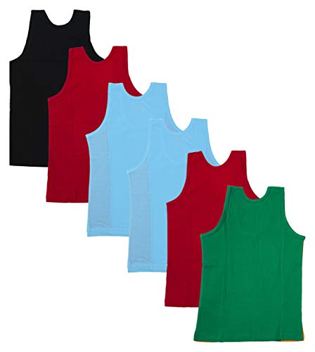 Image of Dowin Sleeveless Printed Cotton Vest for Kids Boys (Pack of 6)