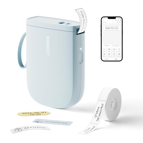 Image of NIIMBOT D11 New Version Label Maker Machine with Tape,300DPI Bluetooth Label Printer, Portable Thermal Printer,Sticker Maker for Organizing Home Office School,Blue