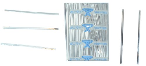 Tach-It 4" x 5/32" Silver Metallic Cut to Length Twist Tie (Pack of 500)