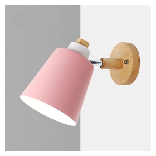 Applique en bois rose pour chambre d'enfant | Lampe de chevet orientable