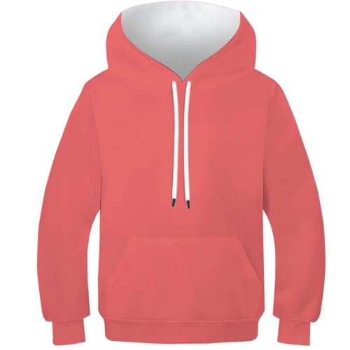Pull à manches longues pour garçons et filles léger rouge uni taille 9-11 ans