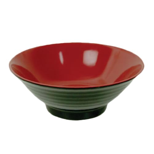 5185JBR Soba Noodle Bowl, 42 oz., 8-1/2" Dia., Round, Break-Resistant, Dishwasher Safe, Two-Tone, Melamine, red/Black, BPA Free, NSF, Pack of 12