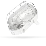 ADAKAT Kellerlampe Bulkhead E27 IP54, Glasabdeckung, Metallgitter, max. 100W