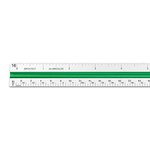 Image of Alumicolor Aluminum Architect Color-Coded Solid Drafting Scale, 12IN, Silver