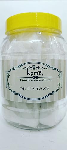 Ksma Presents Unrefined Creamish White Beeswax Raw Organic Blocks for Health and Beauty Purpose (400g)