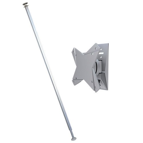 テレビ 壁掛け 金具 STARPLATINUM 液晶 TV モニター 13-32インチ対応 つっぱりポールで壁掛けテレビ TVセッタージュネス NA110 スモールプレート シルバー 【つっぱりポール】
