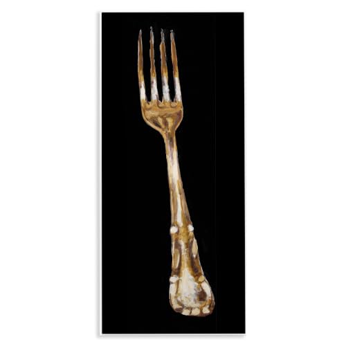 Kitchen Fork Silverware Cutlery, 7 x 17 Inch Mounted Print on Wall Plaque