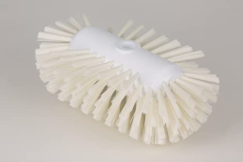 Image of SPARTA Tank and Kettle Scrub Brush Heavy-Duty Tile Brush, Color-Coded and Handle Compatible (Sold Separately) for Optimal Access In Spacious Containers, Plastic, 5.5 X 9.5 Inches, White, (Pack of 2)