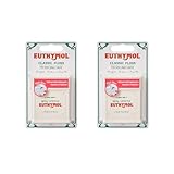 Euthymol Pink Zahnseide 50m x 2, vegane Wachsbeschichtung, Minzgeschmack, breite Zahnseide für Zahnspangen, Brücken & Implantate, Aufhellung & Fleckenprävention, effizienter Plaque-Entferner, einfach