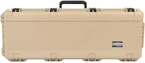 SKB Cases iSeries 4214 Portable Waterproof Hard Plastic Exterior Parallel Limb Bow Crossbow Case with Wheels and TSA Approved Latches, Tan