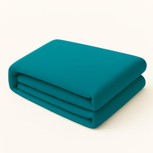 Flat Sheet Bed Linen Soft Easy Care PolyCotton Blend Plain Dyed Flat Bed Sheet (Single, Teal)