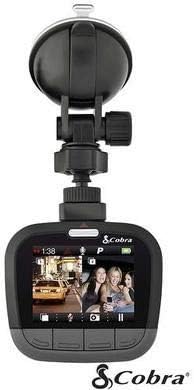Cobra CDR895D dash camera screen showing split view