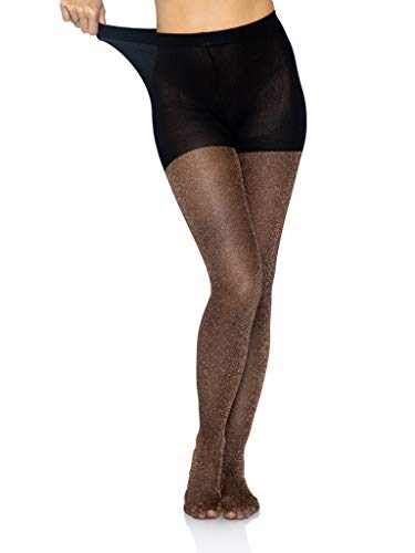 Leg Avenue 7130-35622 Lurex Shimmer Tights, O/S, Black/Copp - Thumbnail 4