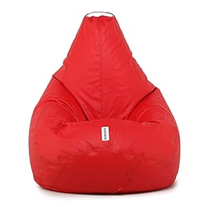 Amazon Brand – Solimo XL Bean Bag Cover Without Beans (Red, Faux Leather)