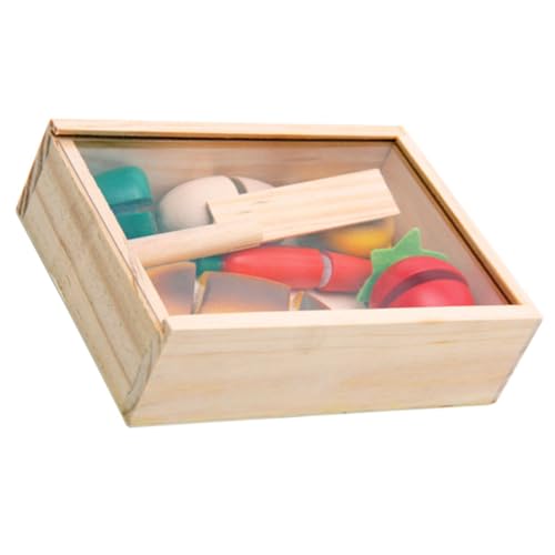 Milisten 1 Set Wooden Fruit Cutting for Educational Play Foo