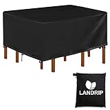 mesa 90x90  Landrip Funda Mesa Jardin Rectangular, 420D Oxford Funda de Mesa de Exterior Impermeables, Anti-UV, Funda Protectora para Mesa, Muebles Exterior, 250x210x90cm