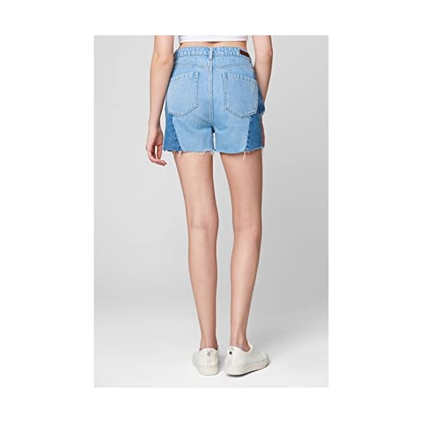 [BLANKNYC] Womens High Rise Denim Side Patchwork Cut Off Shorts, Stylish Clothing - Image 3