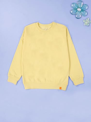 Image of KiddoPanti Boys Solid Round Neck Full Sleeve Fleece Sweatshirt | 60% Cotton 40% Polyester | Soft Warm Winter Pullover | Ribbed Cuffs & Hem | Casual Winter Sweatshirt for Kids