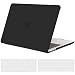 TECOOL Coque pour MacBook Pro 13 Pouces 2022 2021 2020-2016 (M2/M1 A2338/A2289/A2251/A2159/A1989/A1706/A1708), Mat Case Étui Rigide Mince Plastique +Protection EU Clavier en Silicone, Noir