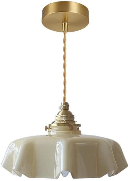Pendant lumière style industriel avec abat-jour en verre et base E14 réglable