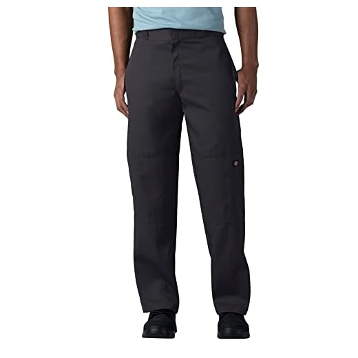 Dickies Men's Loose Fit Double Knee Twill Work Pant, Black, 34W x 30L