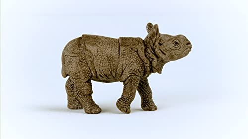 Schleich Wild Life Safari Animals for Boys and Girls Ages 3 and Above, Baby Indian Rhinoceros Toy Figurine
