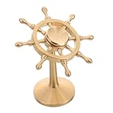 Ipetboom Kupfer Schiff Steuerrad Dekofigur für Schreibtisch Langlebiges Kupferhandwerk Maritimes Wohnaccessoire Dekoratives Rudermodell für Auto und Zuhause