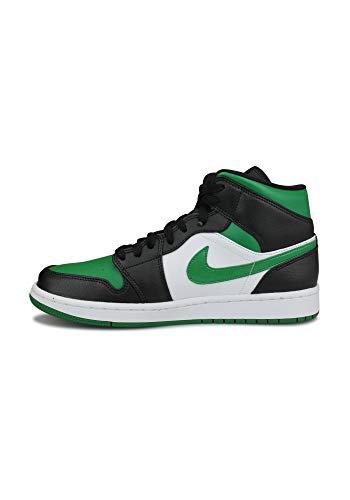 Image of Nike Air Jordan 1 Mid, Men's Basketball Shoes, Multicolour Black Pine Green White Gym Red, 42 EU /UK 8