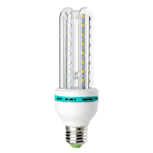 Neptuiby Bombilla LED de maíz E27 Bombilla LED de maíz para garaje en forma de U E27 32w 6000k Blanco frío Haz ancho de 360° No regulable.