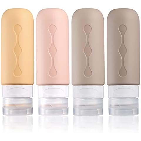 Gemice Travel Bottles for Toiletries Tsa Approved Travel Size Containers BPA Free Leak Proof Travel Tubs Refillable Liquid Travel Accessories for Cometic Shampoo and Lotion Soap, Apricot Cover