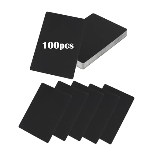 Tarjetas de visita en blanco, 100 unidades de tarjetas de metal de 8,6 x 5,4 cm, aleación de aluminio, grosor de 0,21 mm, tarjetas de visita metálicas, material láser, tarjeta de visita grabada con