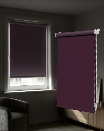 Victoria M. Tenebra Store Obscurcissant Occultant avec Et sans Perçage, Matériel De Montage Inclus, 55 x 160 cm, Violet Aubergine