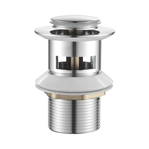 Ibergrif Bonde de Lavabo avec Trop-Plein – Bouchon Clic Clac Universel 1