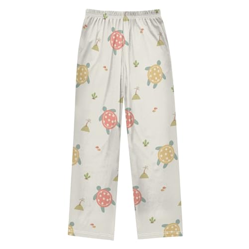 Turtle Cartoon Boys Pants Boys Athletic Pants Long Pant for Boywith Pockets Wide-Leg Size 6-14Y2