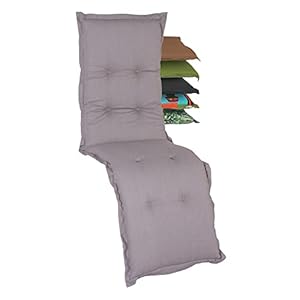 Beo Relaxsessel Auflage Wasserabweisend Nizza | Made in EU Premium-Qualität | Liegestuhl Auflage UV-beständig, fleckenabweisend und waschbar | Atmungsaktive Relaxstuhl Auflage in Grau