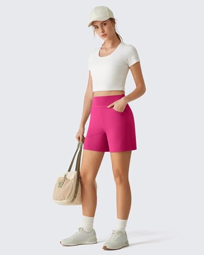 Image of G4Free EverGoing Women's Casual Shorts High Waisted 4'' / 5'' Comfy Shorts with Pockets for Yoga Workout Lounge