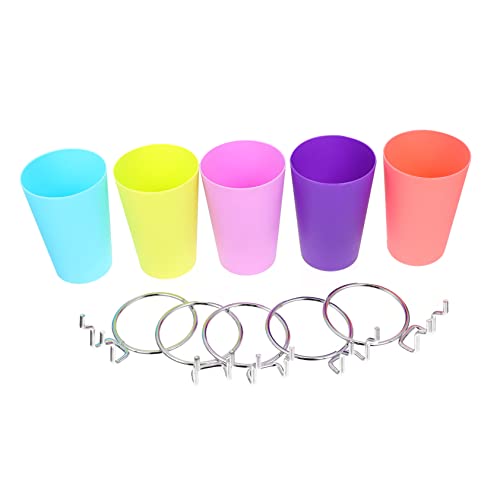 Unomor Home Mug Rack Set 5 Round Iron Cup Holders Storage Cup Racks Bathroom Mall Office Random Color