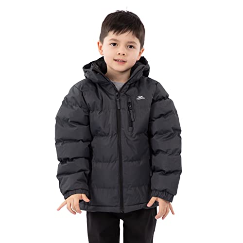 Trespass Herren Warme Gepolsterte Wasserdichte Regenjacke Mit Abnehmbarer Kapuze Clip, Flint, M, MAJKCAI20001_FLIM