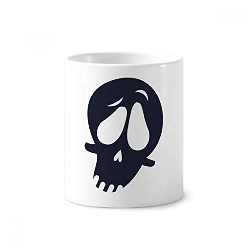 Tasse crâne céramique blanche pour ranger pinceaux et brosses
