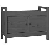 Sitzbank Eingangsbank 80x40x60 cm Kiefer massiv grau 02_0010871