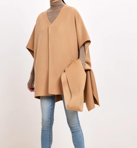 WRAP-Autumn Winter Woolen Cape For Women Double-Sided Soft Cashmere Short Over Coat Shawl3
