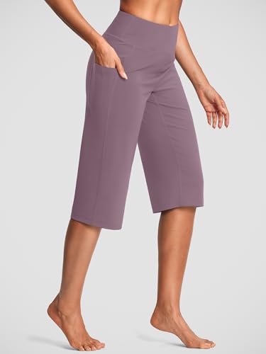 Image of ISEEGZ 15 inch / 18 inch / 21 inch / 25 inch Capri Pants for Women High Waist with Pockets Women's Capris Workout Yoga Pants Loose Straight Leg