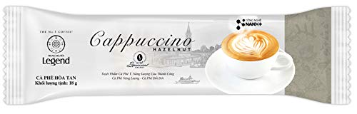 TRUNG NGUYEN LEGEND Cappuccino Hazelnut Instant Coffee Single Served Stick for Energy Boost (8oz - Box of 12 Sticks)